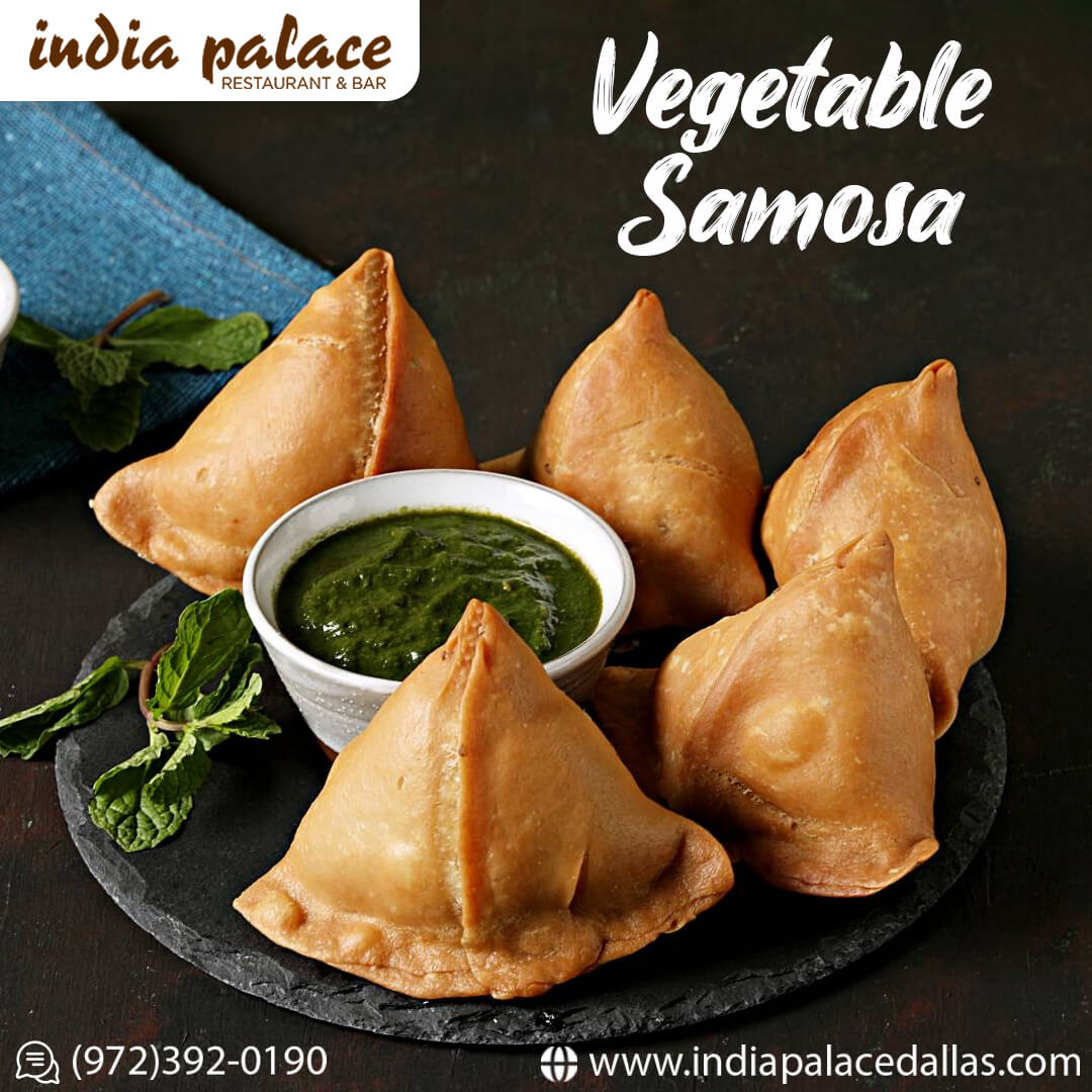 Indulge In The Savory Delight Of Vegetable Samosas At India Palace